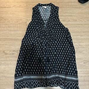 Forever 21 Black and White Lace-Up Top
